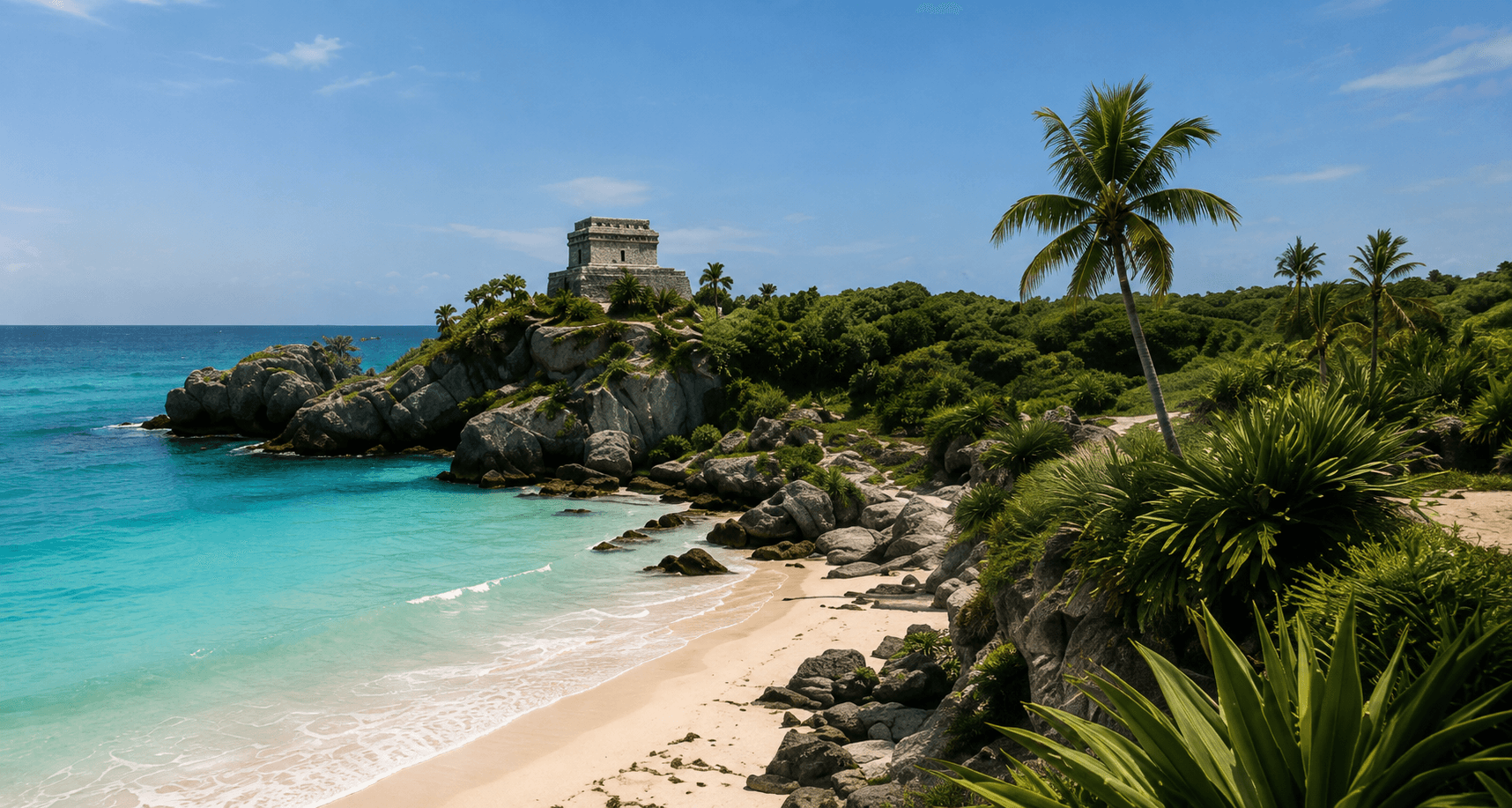Tulum coastline in Riviera Maya